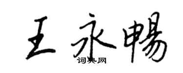 王正良王永暢行書個性簽名怎么寫