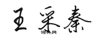 駱恆光王采秦行書個性簽名怎么寫