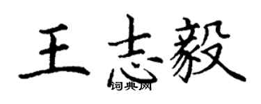 丁謙王志毅楷書個性簽名怎么寫