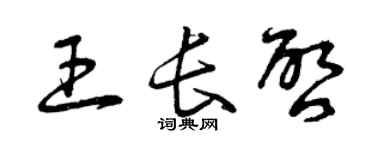 曾慶福王長啟草書個性簽名怎么寫
