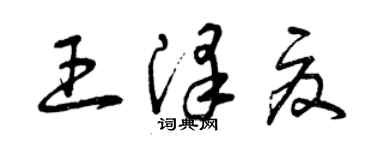 曾慶福王澤夏草書個性簽名怎么寫