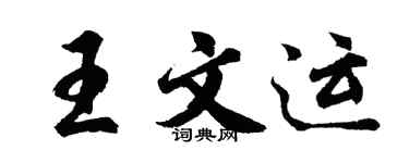 胡問遂王文運行書個性簽名怎么寫