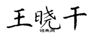 丁謙王曉乾楷書個性簽名怎么寫