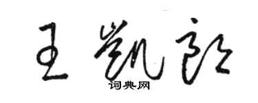 駱恆光王凱朗草書個性簽名怎么寫