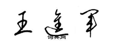 梁錦英王進軍草書個性簽名怎么寫