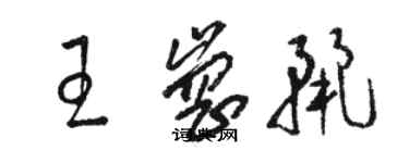 駱恆光王崗麗草書個性簽名怎么寫