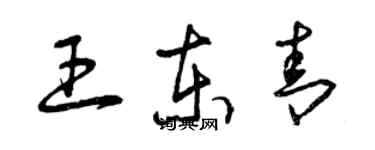 曾慶福王東青草書個性簽名怎么寫