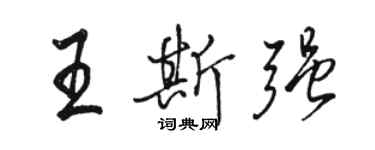 駱恆光王斯強行書個性簽名怎么寫