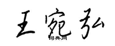 王正良王宛弘行書個性簽名怎么寫