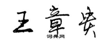 曾慶福王章貴行書個性簽名怎么寫