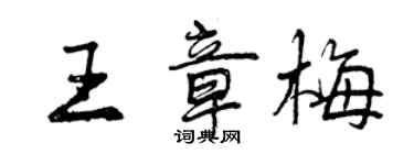 曾慶福王章梅行書個性簽名怎么寫