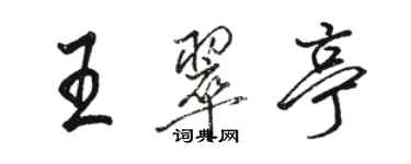 駱恆光王翠亭行書個性簽名怎么寫