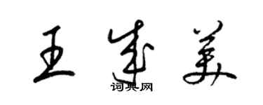 梁錦英王成美草書個性簽名怎么寫