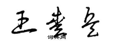 曾慶福王愛兵草書個性簽名怎么寫