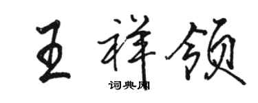 駱恆光王祥領行書個性簽名怎么寫