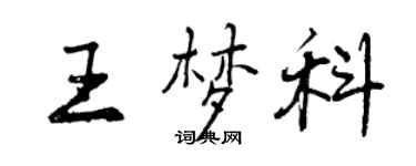 曾慶福王夢科行書個性簽名怎么寫