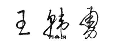 駱恆光王韓勇草書個性簽名怎么寫