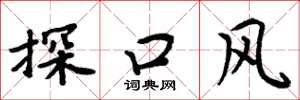 周炳元探口風楷書怎么寫