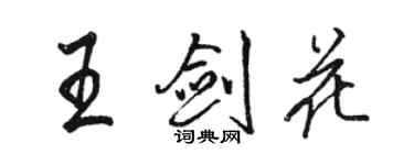 駱恆光王劍花行書個性簽名怎么寫