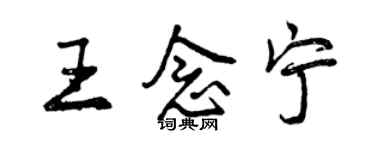 曾慶福王念寧行書個性簽名怎么寫