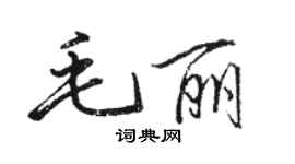 駱恆光毛麗行書個性簽名怎么寫