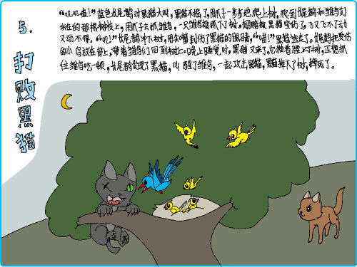 長尾藍鵲（配畫）（5）_長尾藍鵲（配畫）（5）作文