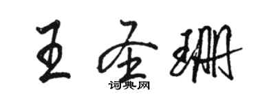 駱恆光王聖珊行書個性簽名怎么寫