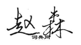 駱恆光趙森行書個性簽名怎么寫