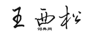 駱恆光王西松行書個性簽名怎么寫