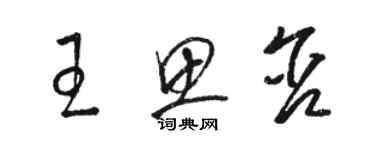 駱恆光王思含草書個性簽名怎么寫