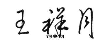 駱恆光王祥月草書個性簽名怎么寫