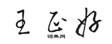 駱恆光王正好草書個性簽名怎么寫