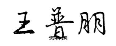 曾慶福王普朋行書個性簽名怎么寫