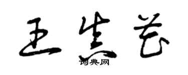 曾慶福王真花草書個性簽名怎么寫