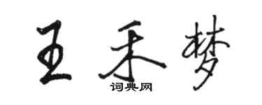 駱恆光王禾夢行書個性簽名怎么寫