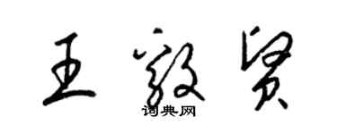 梁錦英王毅賢草書個性簽名怎么寫