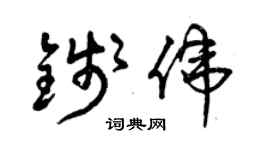 曾慶福錢偉草書個性簽名怎么寫