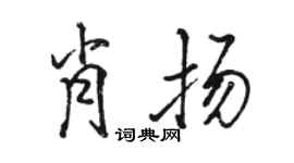 駱恆光肖揚行書個性簽名怎么寫