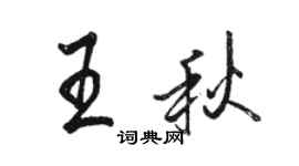 駱恆光王秋行書個性簽名怎么寫