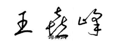 梁錦英王喜峰草書個性簽名怎么寫
