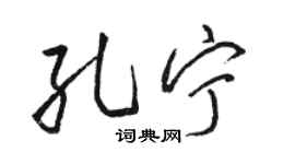 駱恆光孔寧行書個性簽名怎么寫
