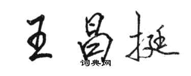 駱恆光王昌挺行書個性簽名怎么寫