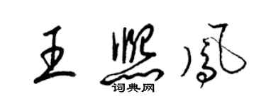 梁錦英王熙鳳草書個性簽名怎么寫