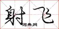 龐中華射飛行書怎么寫