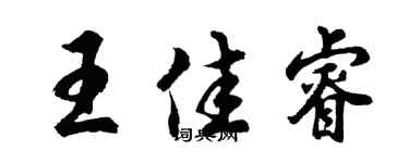 胡問遂王佳睿行書個性簽名怎么寫