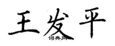 丁謙王發平楷書個性簽名怎么寫