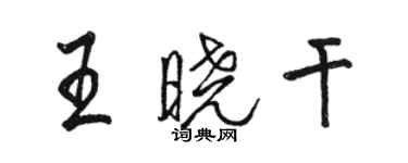 駱恆光王曉乾行書個性簽名怎么寫