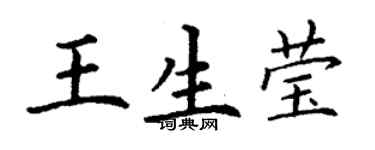 丁謙王生瑩楷書個性簽名怎么寫