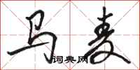 駱恆光馬麥行書怎么寫