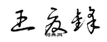 曾慶福王夏鋒草書個性簽名怎么寫